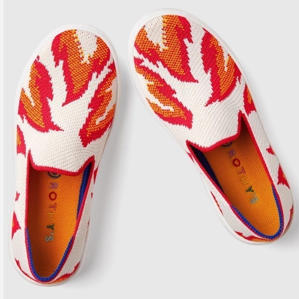 Rothy’s Sneakers fire blaze flame slip on shoes kids size 4 new without box